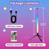Luminária de Chão Popular RGB Transfronteiriça com App Bluetooth + Controle Remoto Duplo, Luminária Tripé de Chão para Quarto e Sala de Jogos