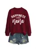 La felicidad es ser sudadera casual suelta simple para mujer de comercio exterior transfronterizo de la lista de deseos de Amazon en stock