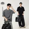 Camisa Polo Retro Simple Estilo Old Money para Hombre Camiseta Holgada y Elegante Verano Nuevo Estilo Cuello Solapa Manga Corta Ht1005