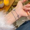 Pulseira feminina de borboleta em camada dupla com zircônia micro incrustada, luxo leve de nicho, acessórios Net red, pulseira de moda requintada de alta qualidade, atacado