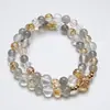 Balões Dançantes Pulseira Artesanal Cristal Cinza Luar para Mulheres, Novo Estilo Versátil, Realça a Pele Clara, Atacado