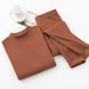 Traje de hombre Ropa interior térmica de forro polar de doble cara Ropa interior de otoño e invierno Base ajustada Calefacción forrada de forro polar Ropa y pantalones de otoño cepillados