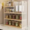 Prateleira de temperos de cozinha multicamadas para uso doméstico, cesta de armazenamento multifuncional para bancada para óleo, sal, molho e vinagre