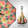 Paraguas Invertido de Doble Capa con Mango Largo, Paraguas de Negocio con Mango en Forma de C para Manos Libres, Paraguas Creativo Floral para Sol y Lluvia, Personalizable
