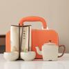 Conjunto de Chá Kung Fu de Cerâmica Ruyao Bege de Alta Qualidade Bule e Xícaras Conjunto de Presente de Luxo Leve para Casa e Escritório