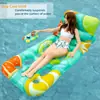 Boia Inflável de PVC para Água com Encosto Ajustável e Porta-Copos Colchão Inflável para Piscina de Adulto