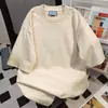 Camiseta Vintage de Manga Corta Redonda Oversize Estilo Coreano para Mujer 2026 Verano Nuevos Tops Casuales Sueltos para Pareja