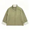 Chaqueta corta lisa con cuello alto y cremallera, chaqueta corta casual versátil para mujer, estilo coreano, moderna, versátil, holgada y casual