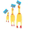 Frango de Plástico Pequeno Barulhento para Brincar, Durável e Mastigável, Frango Grito para Cachorro de Estimação, Frango que Faz Barulho, Brinquedo para Alívio de Estresse, Gadget Engraçado
