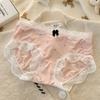 Calcinha Feminina Sem Costura com Bolinhas Ice Silk 10A Antibacteriana, Cintura Média Estilo Doce, Forro Antibacteriano, Roupa Íntima Sexy de Verão para Mulheres