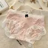 Estilo Retro Francês Renda Pura Desejo Menina Bolinhas Calcinha Seda Gelada Roupa Íntima Feminina Algodão Puro Gancho Laço Senhoras