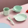 Tazón para comida de bebé Tazón para bebé anti-caída anti-escaldaduras Tazón para comedor de jardín de infancia Vajilla para restaurante infantil Tazón para el hogar Juego de cuchara