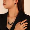 Conjunto de collar y anillo con diseño de rosa simple, estilo retro, tridimensional, con clip para las orejas y flor, ideal para el Día de San Valentín.