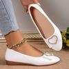Zapatos Casuales con Punta y Corazón de Pedrería para Mujer 2025 Primavera y Verano Nuevos Planos Boca Baja Talla Grande Zapatos Perezosos de Frijol para Mujer