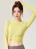 Ropa de Yoga de Punto sin Costuras de una Sola Pieza para Mujer, Adelgazante, Manga Larga para Fitness, Top Deportivo para Correr y Entrenamiento, Ropa de Fitness Ajustada
