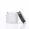 Tarro de Crema Transparente Escarchado Transfronterizo en Stock 30g Botella Dosificadora de Vidrio 50g Tarro para Crema de Ojos Botella Pequeña para Crema Facial Cosmética