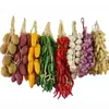 Milho Falso Pimenta Vermelha Cordão Alho Colheitas Fazenda Simulação Vegetal Decoração Pendurada Cordão Luz Pendente Cor Floral Roxa