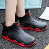 Sapatos de chuva de casal de tubo curto transfronteiriço Sapatos masculinos de cano baixo Estilo coreano Sapatos de água Fundo grosso Boca rasa Sapatos de borracha de cozinha antiderrapantes para homens e mulheres