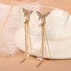 Nuevos Aretes de Moda con Aguja de Plata S925, Mariposa, Borla Larga, Aretes de Moda con Diamantes Elegantes para Verano Primavera, para Mujer 285