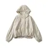 Chaqueta corta con capucha de nuevo diseño estilo europeo y americano, nueva casual de otoño e invierno, chaqueta top holgada y estilizada al por mayor