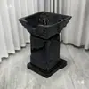 Cama de shampoo vertical bacia de shampoo para corte rápido tipo sentado pia de enxágue para salão de beleza pia de enxágue de shampoo para barbearia bacia de cerâmica