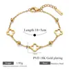 Pulseira de Aço Inoxidável de Luxo Leve Transfronteiriça para Mulheres, Design de Nicho Ins com um Toque de Alto Padrão, Pulseira de Joia Flor de Quatro Folhas Feita à Mão