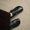 Zapatos Birkenn vintage desgastados de suela gruesa de cuero suave para mujer, nuevos mocasines casuales Birkenn para exteriores con hebilla de cinturón