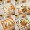 Jit Mantel Individual de Estilo Occidental con Logo Personalizado Transfronterizo, Manteles Decorativos de Mesa de Lino con Estampado Navideño Personalizado, Manteles Individuales Resistentes al Calor