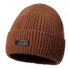 Gorro de lana estilo coreano que hace que la cara se vea más pequeña, cálido y grueso para otoño e invierno, gorro de punto para hombres y mujeres, gorro gris para el frío para parejas, gorro de hielo, transfronterizo