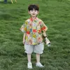 Moda Infantil Verano Nuevo Estilo Callejero Conjunto de Camisa 2026 Tendencia Niños y Niñas Estilo Coreano Camisa de Manga Corta Conjunto de Dos Piezas