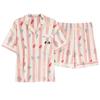Pijama de Algodão Puro para Mulheres, Shorts de Algodão Fresco de Manga Curta para o Verão, Conjunto Fofo de Desenho Animado Doce para Jovens Senhoras, Roupa de Casa que Pode Ser Usada Fora