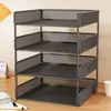 Estante de almacenamiento para escritorio de oficina, organizador de archivos, caja de almacenamiento de archivos, colección de artículos de oficina, estante de archivos multicapa
