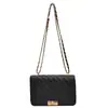 Fivela de corrente para bolsa nova estilo fragrância de temperamento simples, corrente de bolsa estilosa, moda, ombro único, grade de diamante, bolsa quadrada pequena, bolsa transversal, bolsa feminina