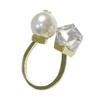 Anillo Abierto de Perla Personalizado de Nicho, Colorido con Diamantes, para Mujer, con Diseño de Lujo Accesible, Anillo de Moda Transfronterizo Popular en Internet