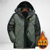 Jaqueta masculina com forro de fleece, espessa, impermeável, à prova de vento, roupas de trabalho de inverno, jaqueta acolchoada de algodão, tamanho grande, jaqueta acolchoada de algodão solta, jaqueta para atividades ao ar livre