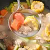 Espátulas de Acero Inoxidable Seleccionadas Cuidadosamente para Cocina, Espátulas Gruesas para Freír, Cucharas Soperas con Mango Largo Anti-Escaldaduras, Utensilios de Cocina para el Hogar al por Mayor