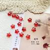 Cuentas de vidrio con grietas de hielo rojas para Año Nuevo, cuentas de bambú hechas a mano, collares, pulseras y accesorios de joyería.