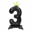 Globos de Corona de Pie de 42 pulgadas Transfronterizos en Rosa, Azul y Negro Números 0-9 para Decoraciones de Cumpleaños de Niños y Niñas al por Mayor