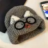 Gorro de tricô quente estilo japonês feminino outono e inverno versátil moda tricotada circunferência da cabeça grande chapéu slouchy mostra rosto pequenoins