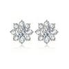 Pendientes de girasol chapados en plata de ley S925 pt950 con moissanita de color D, elegantes y elegantes con flores, combinables, ligeros y lujosos para novia.