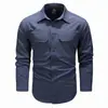 Camisa para Hombre Altamente Elástica, de Manga Larga, Transpirable y Cómoda, Camisa de Manga Larga Elástica en Cuatro Direcciones de Secado Rápido para Primavera y Otoño, Camisa Casual para Exteriores