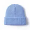 Venta Directa de Fábrica Gorro de Lana Tejido de Color Sólido con Parte Superior Redonda, Gorro Cálido Unisex para Otoño e Invierno, Gorro de Moda para Cubrir la Cabeza al Aire Libre