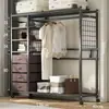 Guarda-roupa para uso doméstico no quarto, guarda-roupa simples para moradia alugada, armário de armazenamento durável, guarda-roupa de metal montado econômico