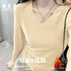Camisa Base Térmica de Fleece Dupla Face, Manga Longa, Slim-fit, Cor Sólida, Estilo Ocidental, Lã Quente, Nova Coleção Outono e Inverno, Gola Redonda, Roupa para Mãe