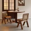 Mesa de Comedor para el Hogar de Lujo Ligero Estilo Francés Diseñador Silla Rattan Ocio Retro Creativa Silla de Maquillaje para Dormitorio