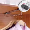 Perchero de Ropa Barra Colgante para Armario, Perchero Telescópico Montado en la Parte Superior, Accesorios de Ferretería para Barra Colgante de Armario Deslizante Montada en el Lateral