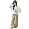 Moda Otoñal para Niñas Chal Elegante Camiseta de Manga Larga Conjunto de Pantalones Casuales 2026 Nueva Camiseta Base con Estilo para Niñas