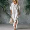 2026 Vestido Delgado Amazon Sitio Independiente Transfronterizo Moda Femenina Europea y Americana Nuevo Verano Cuello en V Corte Holgado