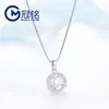 Colgante redondo de diamantes de plata esterlina AliExpress para mujer, joyería transfronteriza, collar de plata esterlina de alta gama para mujer, fabricantes, venta al por mayor de joyería