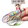 Creativo DIY hecho a mano llavero anillo pintura de color anillo de alambre de acero inoxidable cadena anillo etiqueta hebilla colgante de mochila